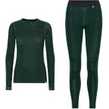 DANISH ENDURANCE Thermo Ondergoed set voor Dames - van Merino Wol - Ademend - Donkergroen - XL