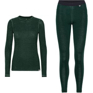 DANISH ENDURANCE Thermo Ondergoed set voor Dames - van Merino Wol - Ademend - Donkergroen - M