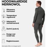 DANISH ENDURANCE Merino Thermo Ondergoed Set - Extreme Kou - voor Heren - Donkergrijs - XL