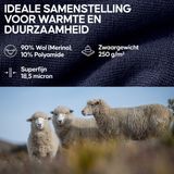 DANISH ENDURANCE Merino Thermo Ondergoed Set - Extreme Kou - voor Heren - Donkergrijs - XL