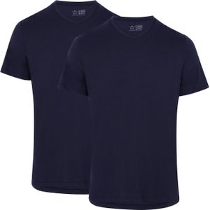 DANISH ENDURANCE T-Shirt voor Heren - V-Neck - Marineblauw - 2 pack