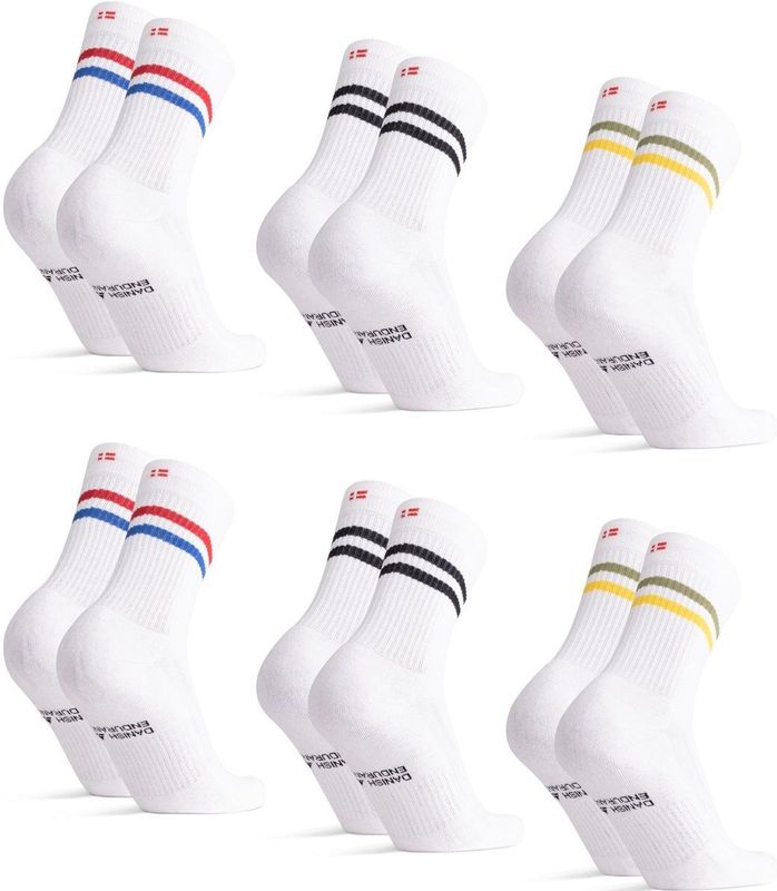 DANISH ENDURANCE Retro Crew Sokken - Veelkleurig - 6 Paar - Sport en Casual