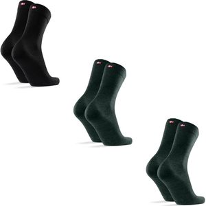 DANISH ENDURANCE - Merinowol Sokken - Zwart Donkergroen - 3 paar