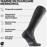 Merino Skisokken - Kniehoog - Thermoregulerend - Antibacterieel - Zwart