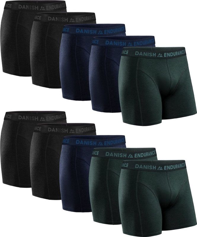 DANISH ENDURANCE - Boxershorts - Meerkleurig - 10-Pack - Katoen, Ademend, Klassieke Pasvorm