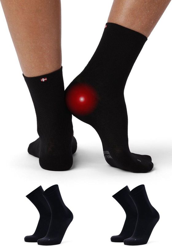 DANISH ENDURANCE - Steunsokken - Zwart - 2-Pack - Voor Hielspoor en Neuropathie