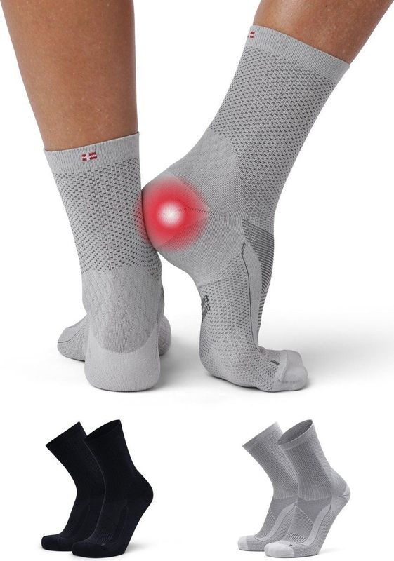 DANISH ENDURANCE Steunsokken voor Hielspoor - Plantaire Fasciitis - Sokken voor Neuropathie - 2 pack - 43-47