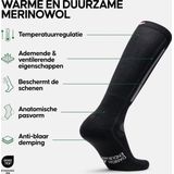 Merino Skisokken - Kniehoog - Zwart - Merinowol - Antibacterieel