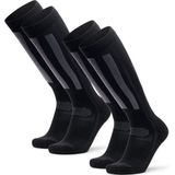 Merino Skisokken - Kniehoog - Zwart - Merinowol - Antibacterieel