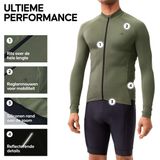 Danish Endurance - Fietstrui - Olijfgroen - Lange Mouwen - Quick-Dry - Achterzakken
