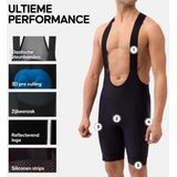 DANISH ENDURANCE - Wielershort Heren - 3D Pro Padding - Sneldrogend - Voor Lange Afstand Fietsen - Zwart - Maat M
