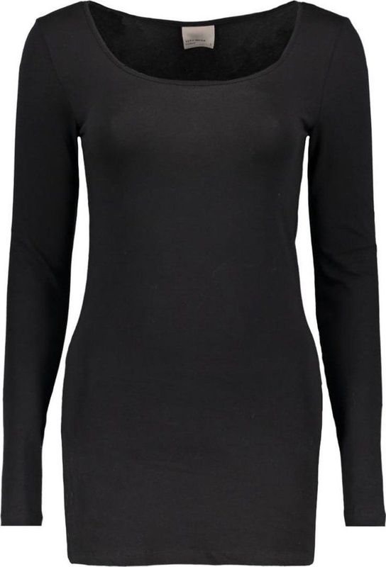 Vero Moda - Extra Lang Shirt - Zwart - Lichte Kwaliteit
