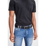 Jack & Jones JacPaul Riem Zwart Leer Zilveren Gesp - 90