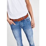 Jack & Jones JacPaul Riem Lichtbruin Leer Zilveren Gesp - 80