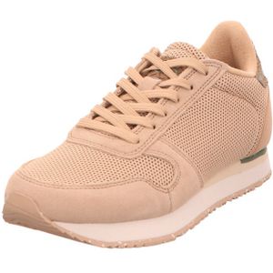 Woden, Schoenen, Dames, Beige, 39 EU, Leer, Icon Sneakers met visleer details