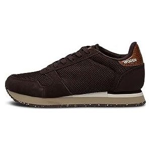 Woden - Icono Ydun - Damessneakers - Bruin - Gerecycled Mesh - EVA Buitenzool