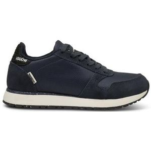 Woden, Waterdichte sneakers met gerecycled nylon en leren details Blauw, Heren, Maat:38 EU