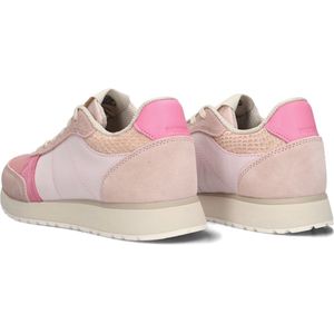 Woden, Schoenen, Dames, Veelkleurig, 40 EU, Leer, Kleur-geblokkeerde leren sneakers met kurkzool