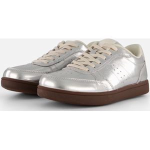 Woden Bjork Sneakers zilver Leer