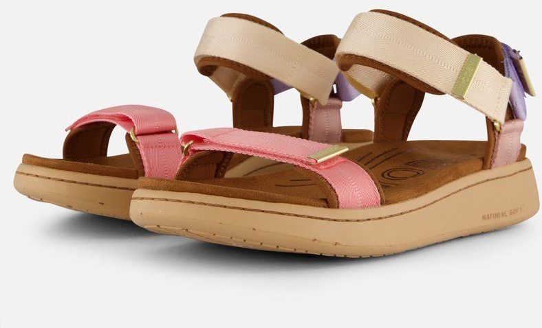 Woden - WL926 - Sandalen - Veelkleurig - Stof - Klittenband