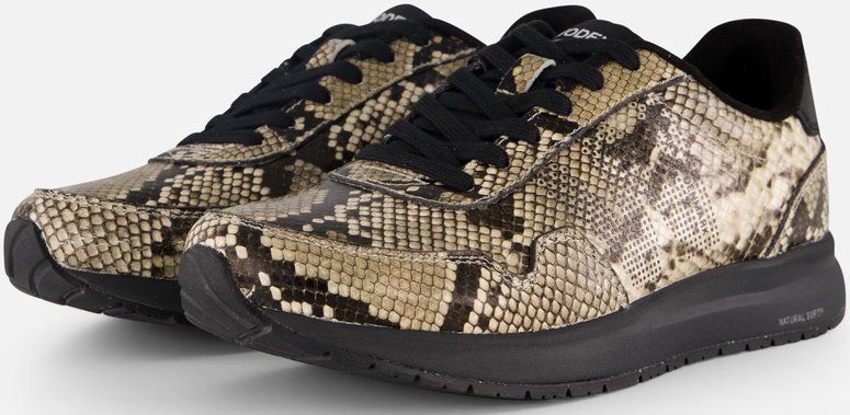 Woden - Nora Natural Soft - Sneakers - Zwart - Slangenprint