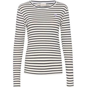KAFFE - Liddy - T-shirt - Lange Mouwen - Slim Fit - Met Geborduurd Hart