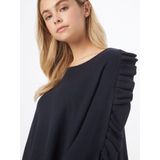 Cream - Odettecr - Poncho - Blauw - Met Ruchedetail