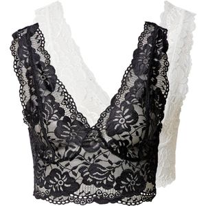 Cream - Kanten Tops - Zwart en Wit - Set van 2 - Hoge Kwaliteit