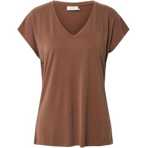 Kaffe - Kalise T-Shirt - Bruin - Dames - Korte Mouwen - Polyester