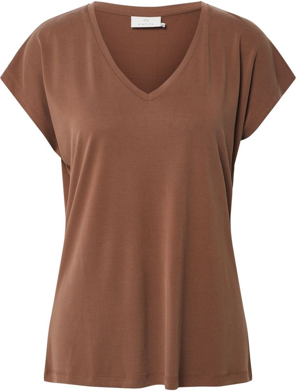 Kaffe - Kalise T-Shirt - Bruin - Dames - Korte Mouwen - Polyester