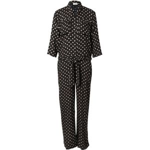Jumpsuit - Gestippeld - Viscose - Polokraag - Driekwart Mouw