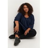 Kaffe Curve - KCami - Tuniek - Donkerblauw - Viscose - Semi-transparant