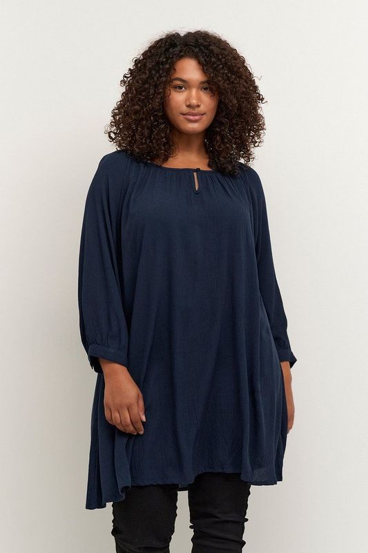 Kaffe Curve - KCami - Tuniek - Donkerblauw - Viscose - Semi-transparant
