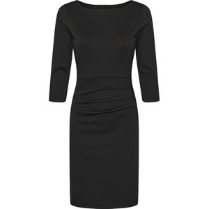 Kaffe - Kasara Ls Dress - Jurk - Zwart - 80% Polyester, 17% Viscose, 3% Elastaan