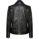 Soaked in Luxury - Zwarte Leren Jas - Dames - Asymmetrische Rits