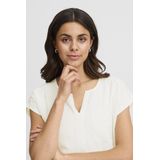 Blouse - Effen - Kwartmouw - Tuniek Kraag - Normale Pasvorm