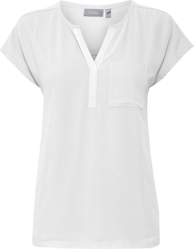 Blouse - Effen - Kwartmouw - Tuniek Kraag - Normale Pasvorm