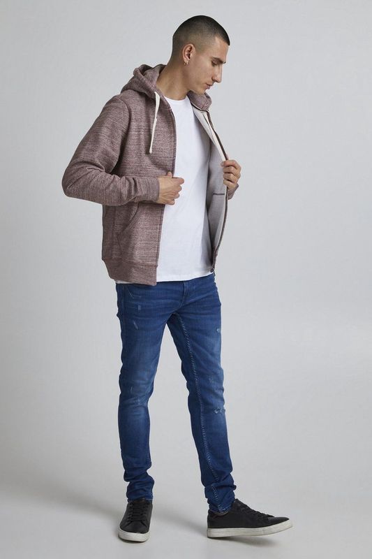 Blend - BHBHAlton - Sweatjack - Bordeauxrood - Met Capuchon, Ritssluiting, Kangoeroezak