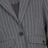 Indian Blue Jeans Meisjes colbert jasje cropped krijtstreep - Steen grijs