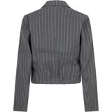 Indian Blue Jeans Meisjes colbert jasje cropped krijtstreep - Steen grijs
