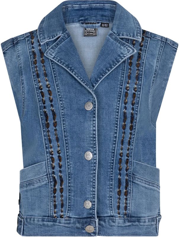 Indian Blue - Gilet - Mouwloos - Normaal - 70% Katoen - 29% Polyester - 1% Elastaan