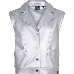Indian Blue Jeans Vegan Leather Sleeveless Gilet Blazers Meisjes - Zilver - Maat 116
