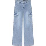 Indian Blue Jeans Meisjes jeans broek cargo wide fit - Licht blauw denim