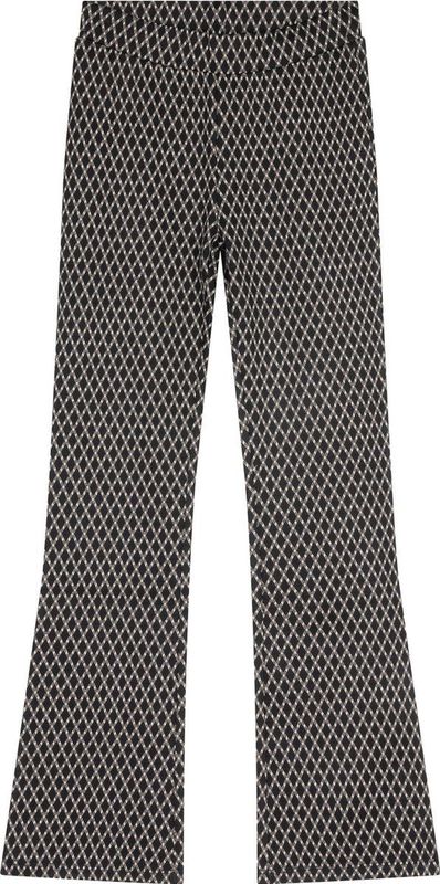Indian Blue Jeans Flared Pants Diagonal Check Broeken Meisjes - Zwart - Maat 116