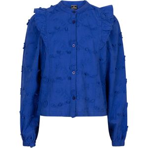 Indian Blue Jeans Meisjes shirt ls bloemen ruffel - Konings blauw