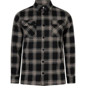 Rellix - Geruit Overhemd - Zwart/Lichtbruin - Jongens