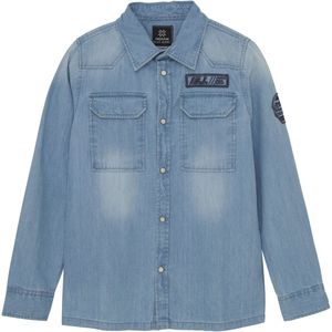 Indian Blue - Zomer Shirt - Blauw - Denim Badge