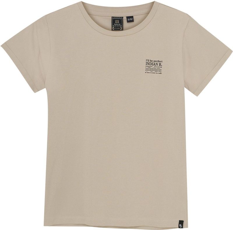 Indian Blue Jeans - T-shirt - Beige - Katoen en Elastaan