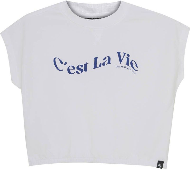 Indian Blue Jeans - T-shirt - Wit - Katoen en Elastaan - Korte Mouwen