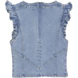 Indian Blue - Zomer Top - Licht Blauw - Denim - Ruffel